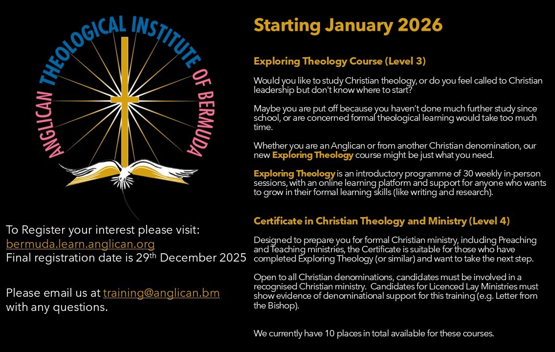 Logo of ATIB picture of a golden cross and shining light, below is a Bible in the form of a Tropical Bird.